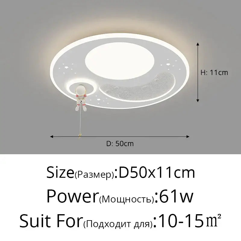 Modern astronaut space decorbites led chandelier bedroom light