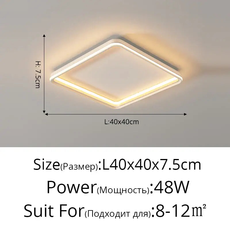 Modern minimalist white rectangular decorbites led chandelier bedroom