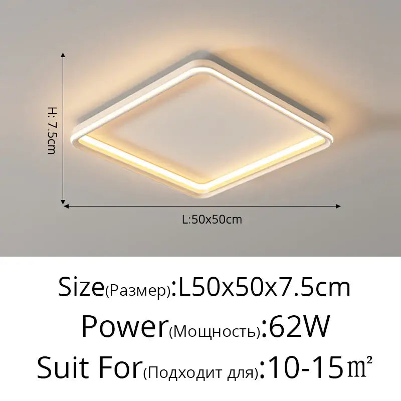 Modern minimalist white rectangular decorbites led chandelier bedroom