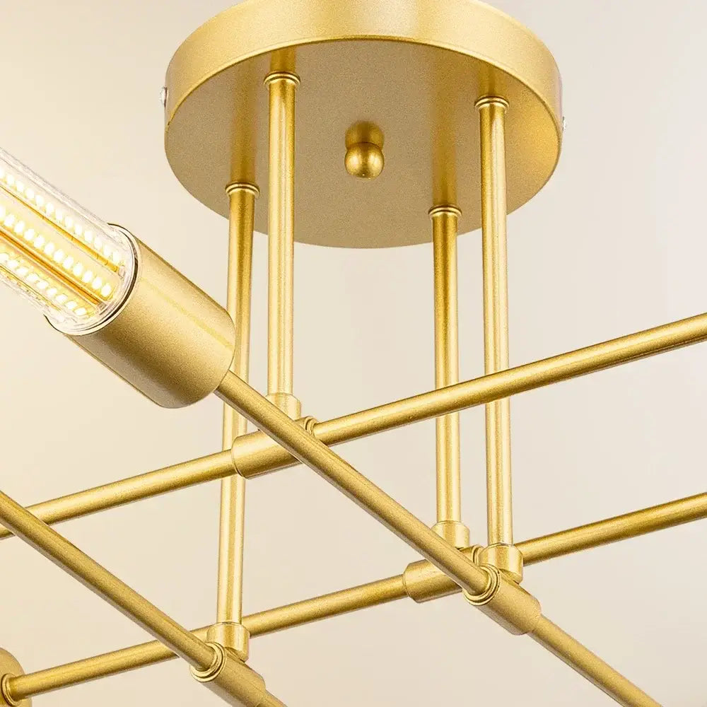 Modern gold 6-arm led chandelier dining room pendant light