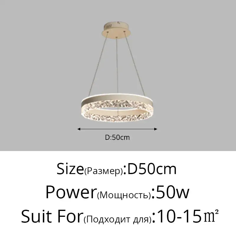 Modern gold textured crystal led chandelier pendant light dining room