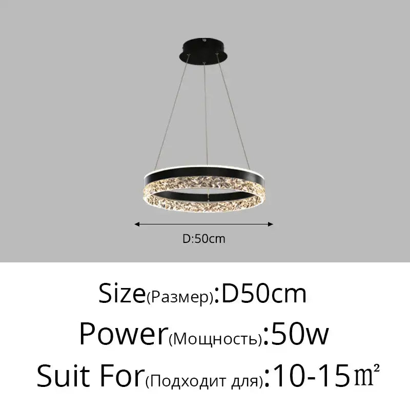 Modern gold textured crystal led chandelier pendant light dining room