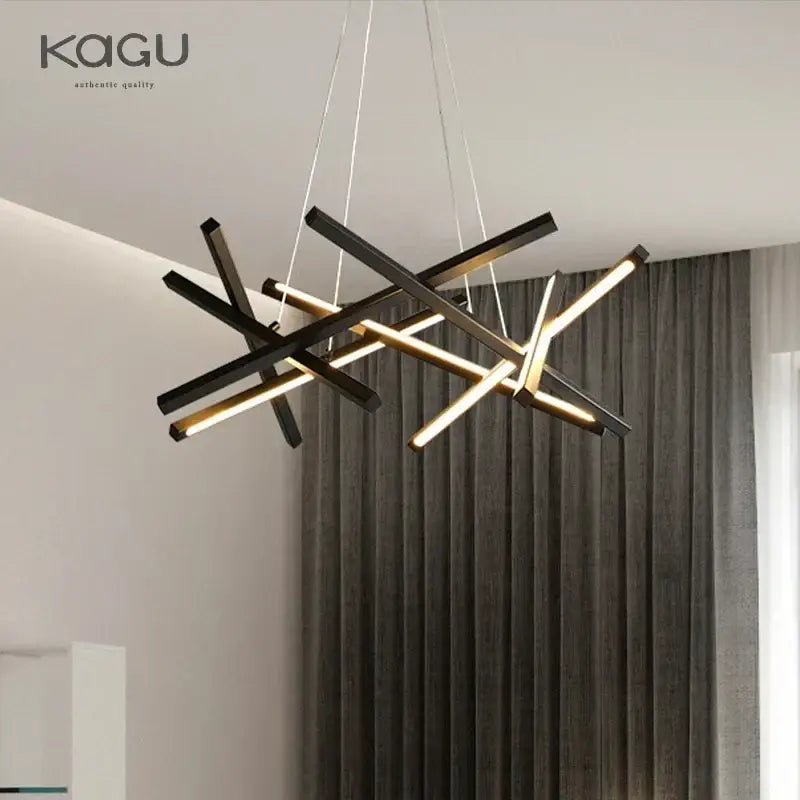 Modern black & gold decorbites led chandelier living room pendant light