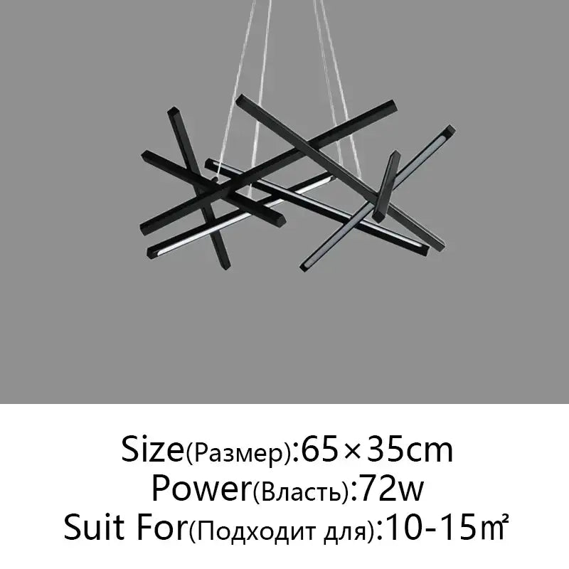 Modern black & gold decorbites led chandelier living room pendant light