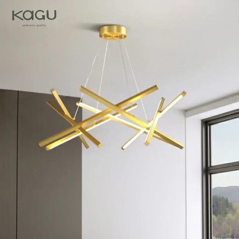 Modern black & gold decorbites led chandelier living room pendant light