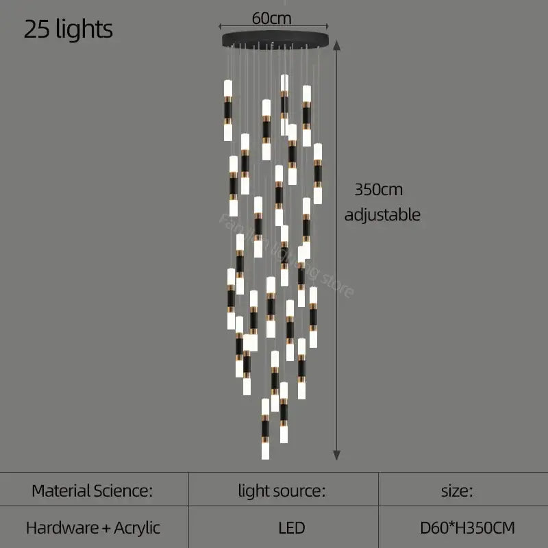 Modern black & gold decorbites led chandelier – dining room pendant