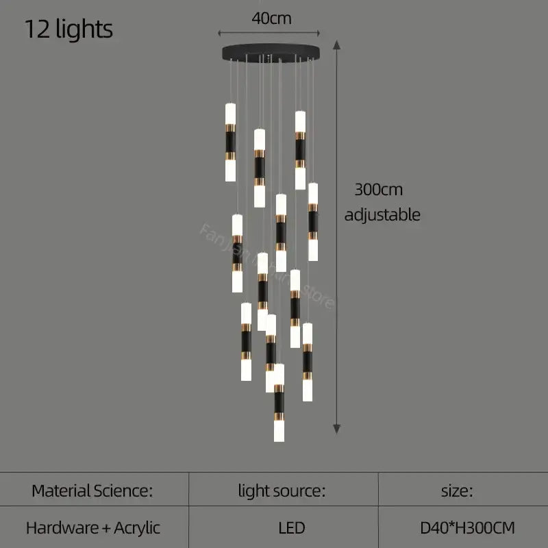 Modern black & gold decorbites led chandelier – dining room pendant