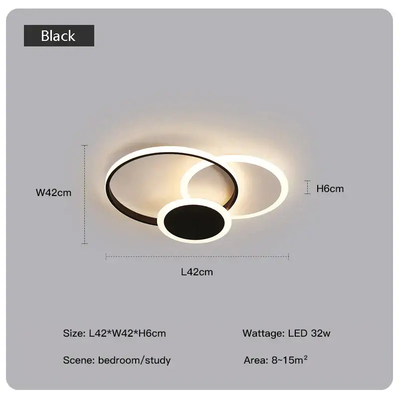 Modern geometric white led chandelier living room ceiling light
