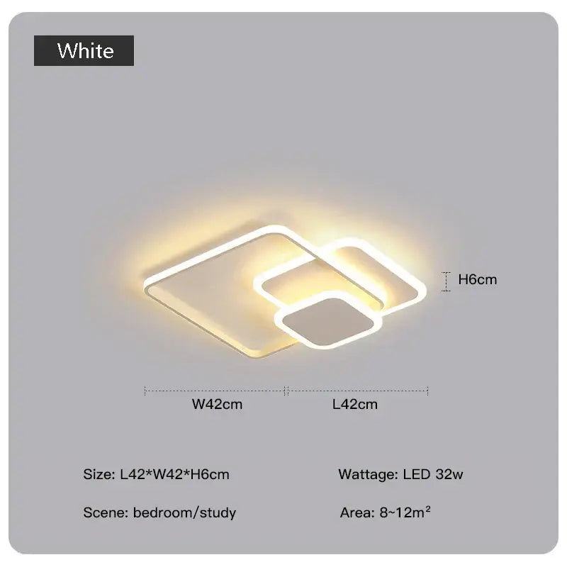 Modern geometric white led chandelier living room ceiling light