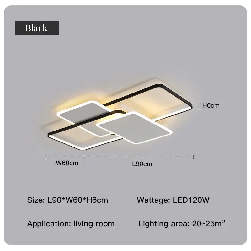 Modern geometric white led chandelier living room ceiling light