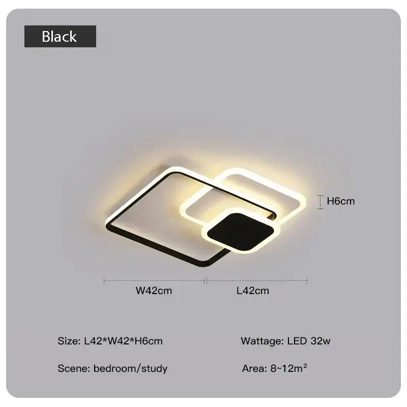 Modern geometric white led chandelier living room ceiling light