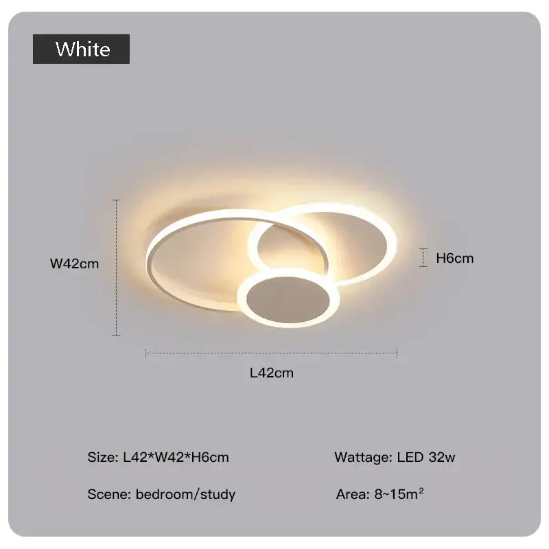Modern geometric white led chandelier living room ceiling light