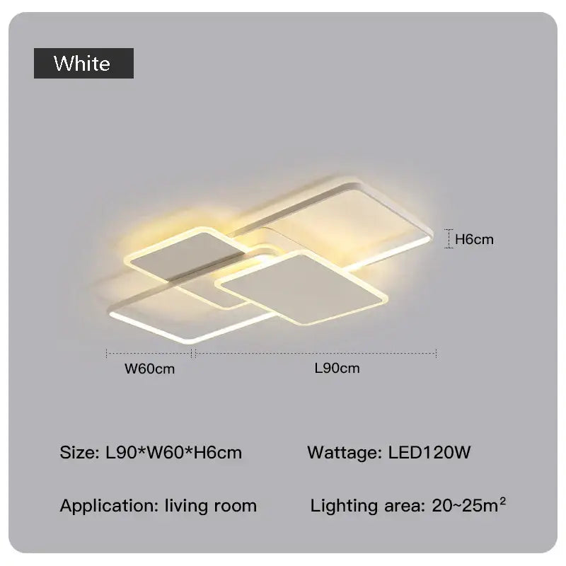 Modern geometric white led chandelier living room ceiling light