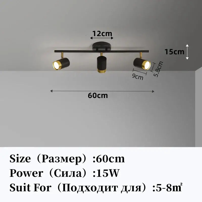 Decorbites led chandelier black & gold spotlight for living room