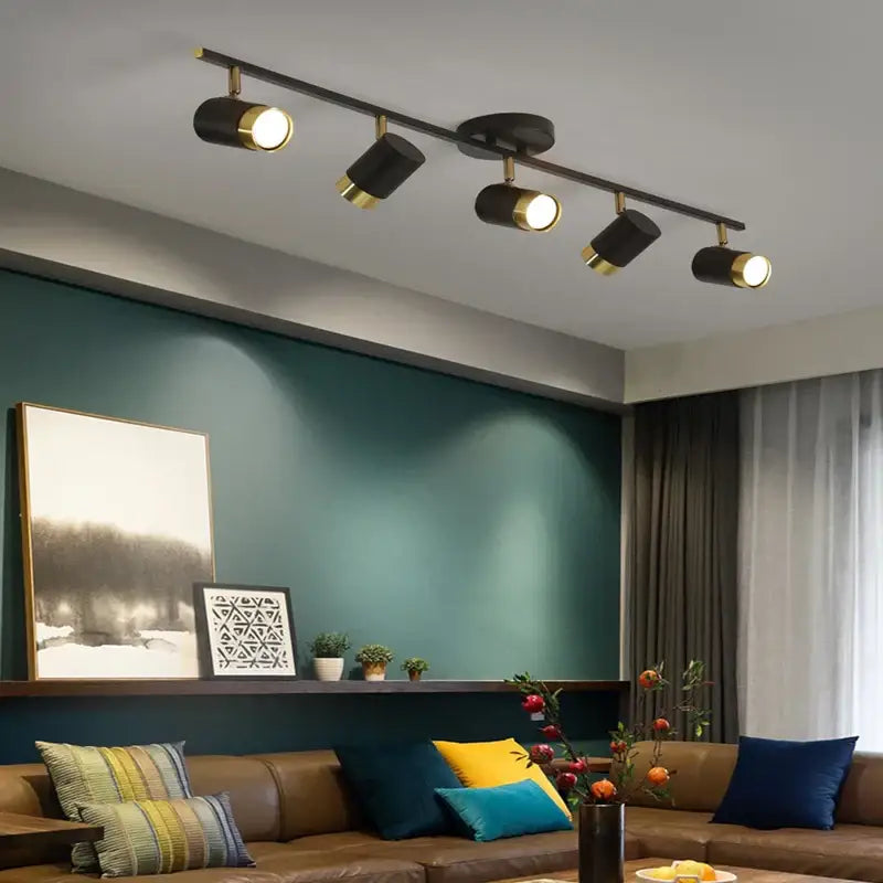 Decorbites led chandelier black & gold spotlight for living room