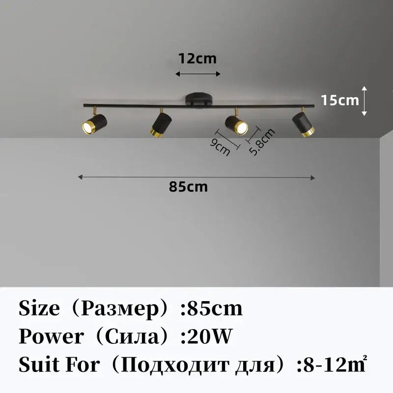 Decorbites led chandelier black & gold spotlight for living room
