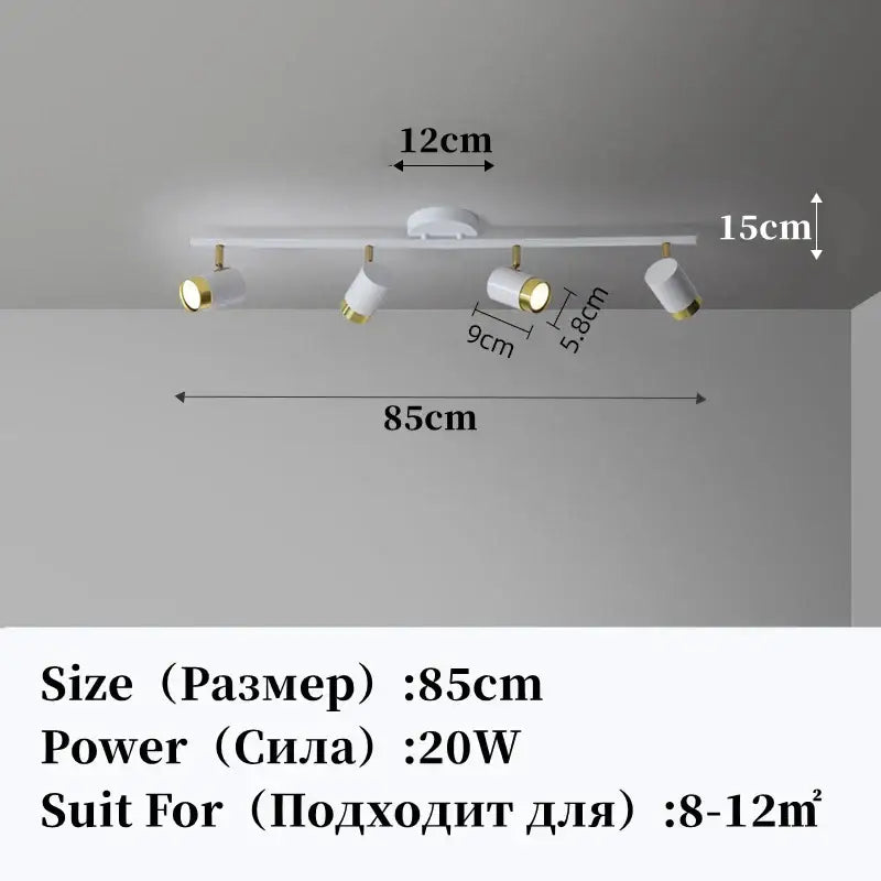 Decorbites led chandelier black & gold spotlight for living room