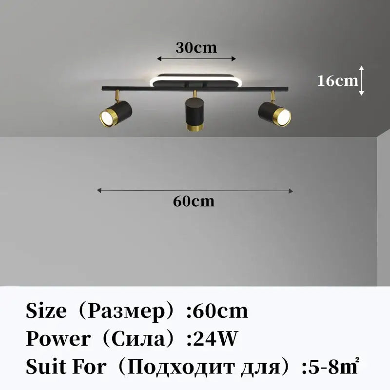 Decorbites led chandelier black & gold spotlight for living room
