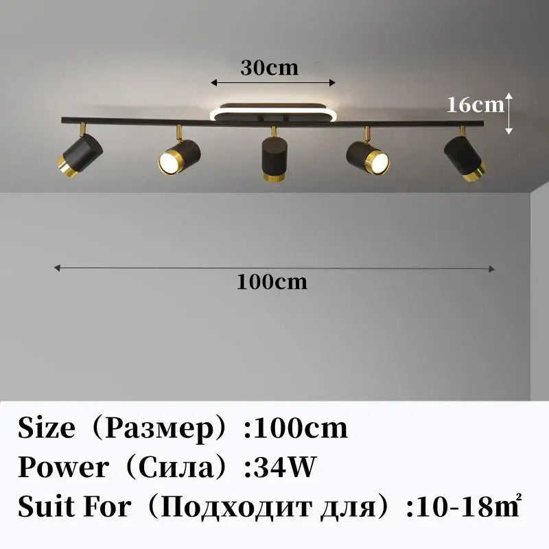 Decorbites led chandelier black & gold spotlight for living room