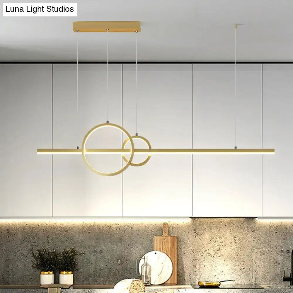 DecorBites™ LED Circle and Line Suspension Lamp for Restaurants - Simple and Stylish Metal Light Fixture