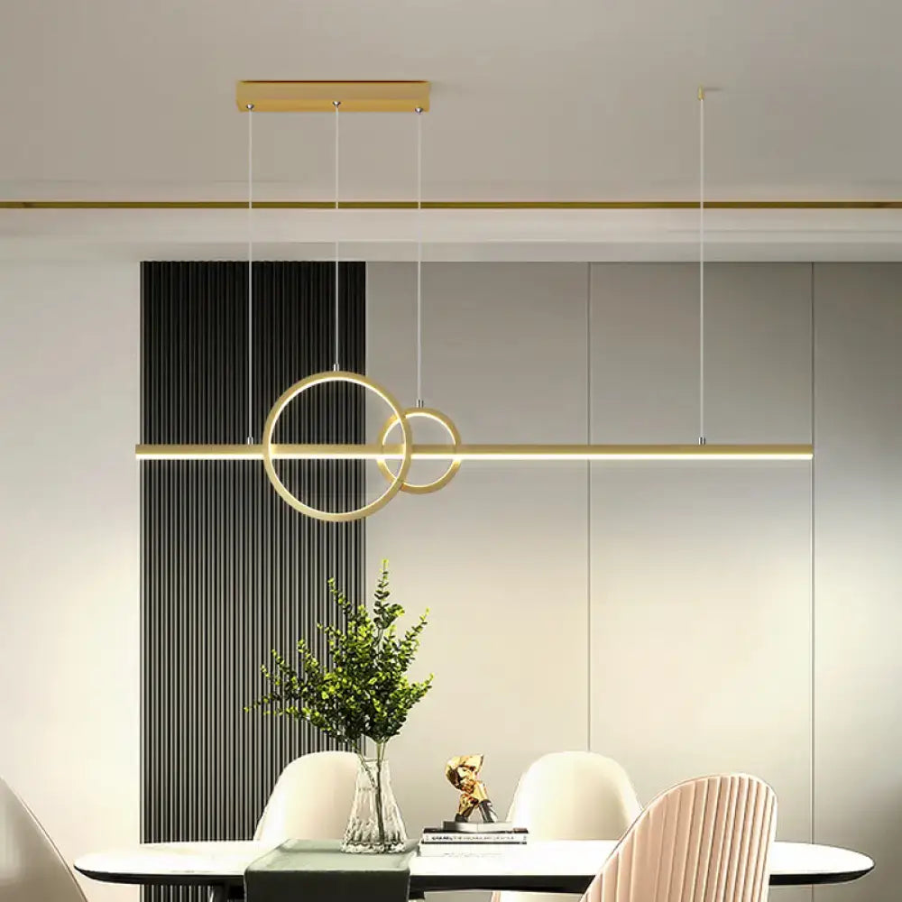 DecorBites™ LED Circle and Line Suspension Lamp for Restaurants - Simple and Stylish Metal Light Fixture