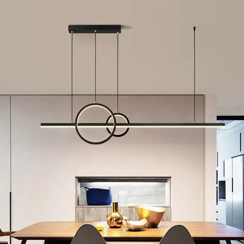 DecorBites™ LED Circle and Line Suspension Lamp for Restaurants - Simple and Stylish Metal Light Fixture