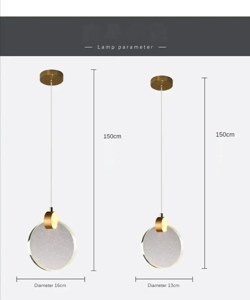DecorBites™ LED Crystal Pendant Light for Bedroom and Bathroom