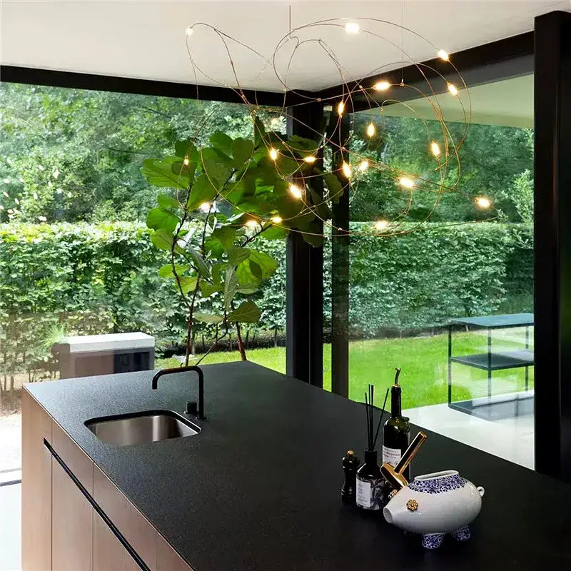 DecorBites™ LED Firefly Chandelier for Hotel and Kitchen