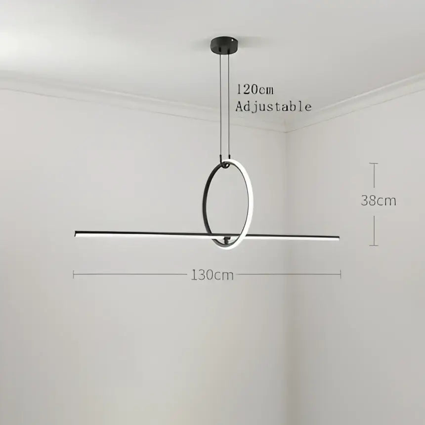 Modern black led geometric pendant lights for living room decor