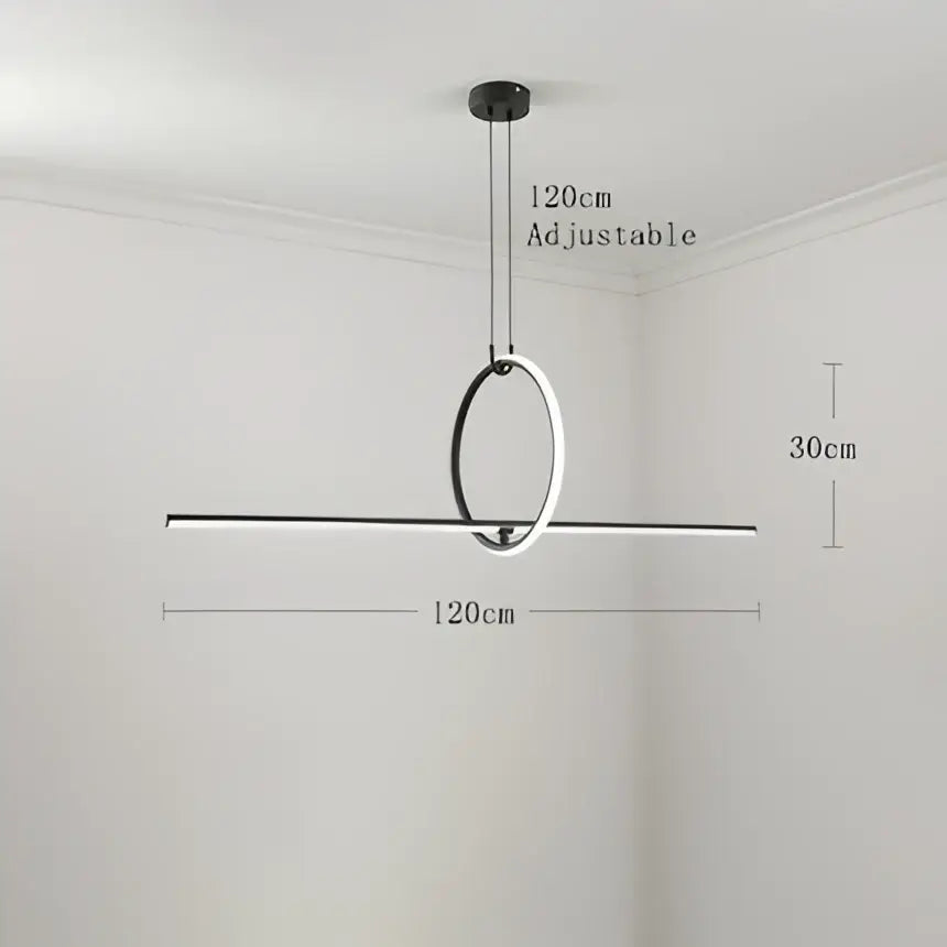 Modern black led geometric pendant lights for living room decor