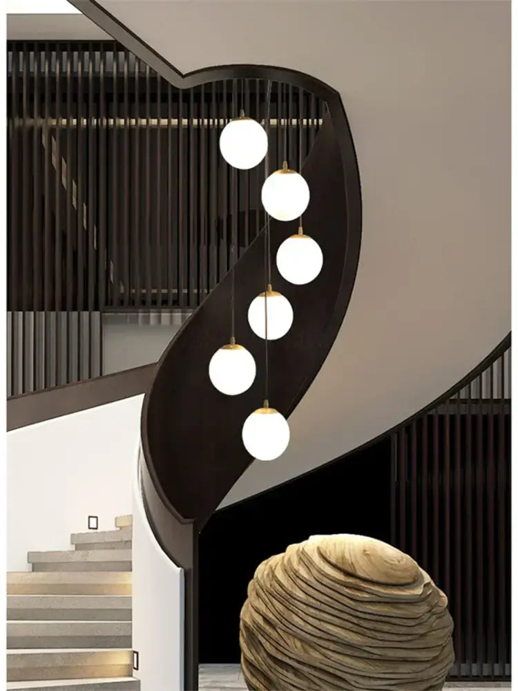 Modern brass led glass ball chandelier dining room pendant light