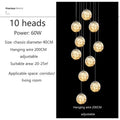 Modern cascading led glass ball chandelier for living room