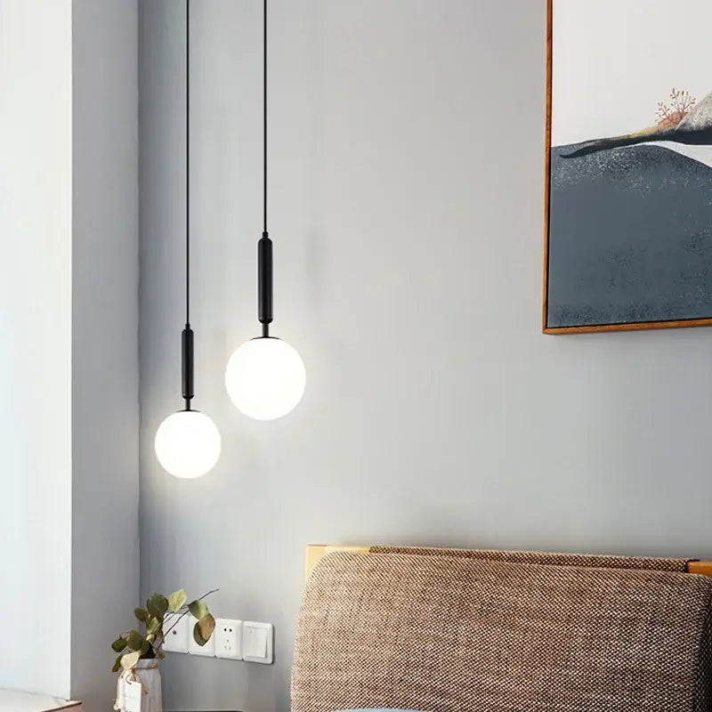 Modern gold glass ball chandelier dining room pendant light