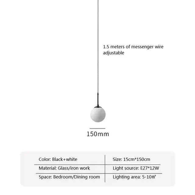 Modern gold led glass ball chandelier dining room pendant light