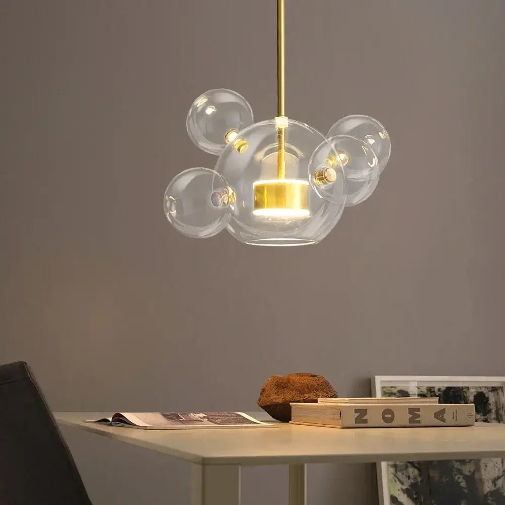 Modern gold glass ball chandelier – dining room pendant lights