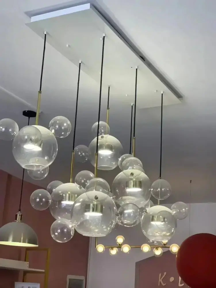 Modern gold glass ball chandelier – dining room pendant lights