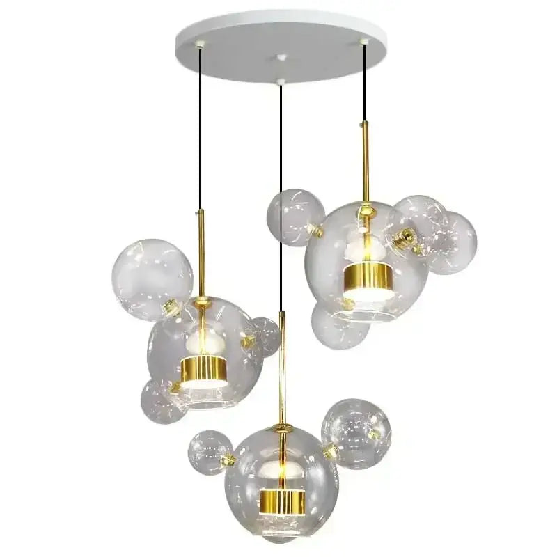 Modern gold glass ball chandelier – dining room pendant lights