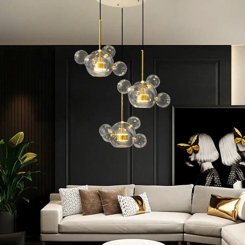 Modern gold glass ball chandelier – dining room pendant lights