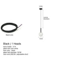 Modern black led glass ball chandelier living room pendant light