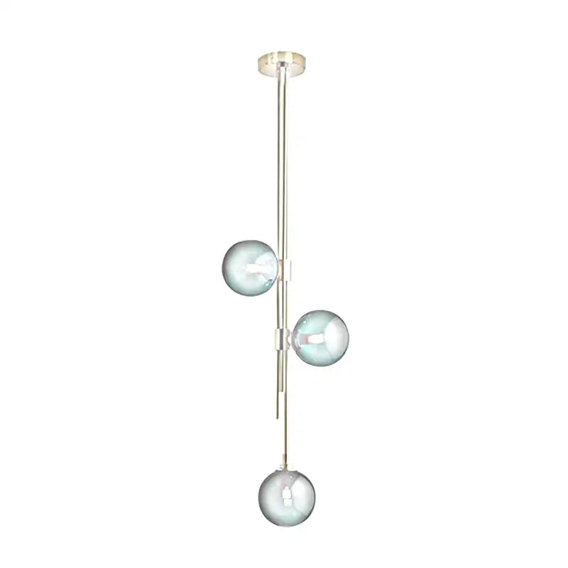 Modern emerald green glass ball pendant light brass dining room