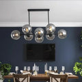 Modern black glass ball pendant light for dining room kitchen