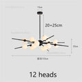 Modern gold led glass ball pendant light for dining room