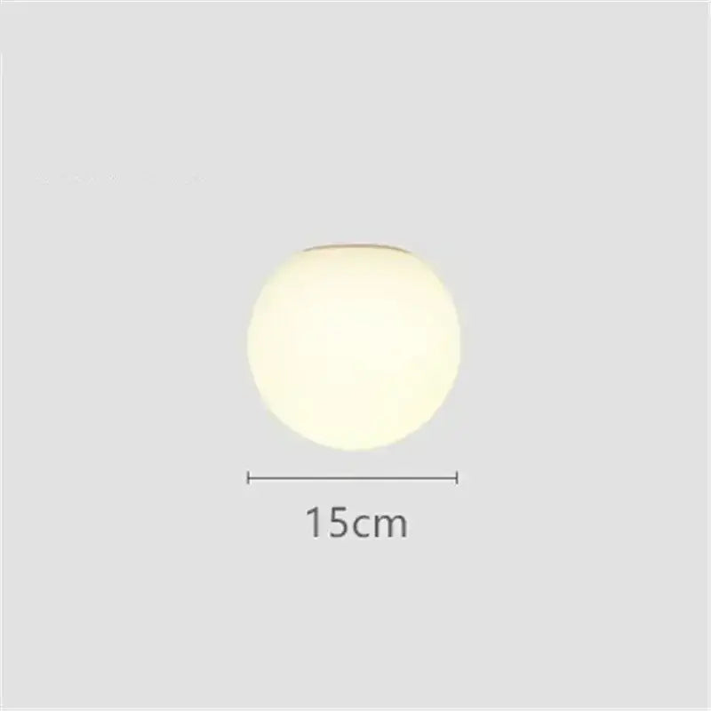 Minimalist matte white led glass ball wall sconce bedroom light