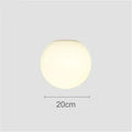 Minimalist matte white led glass ball wall sconce bedroom light