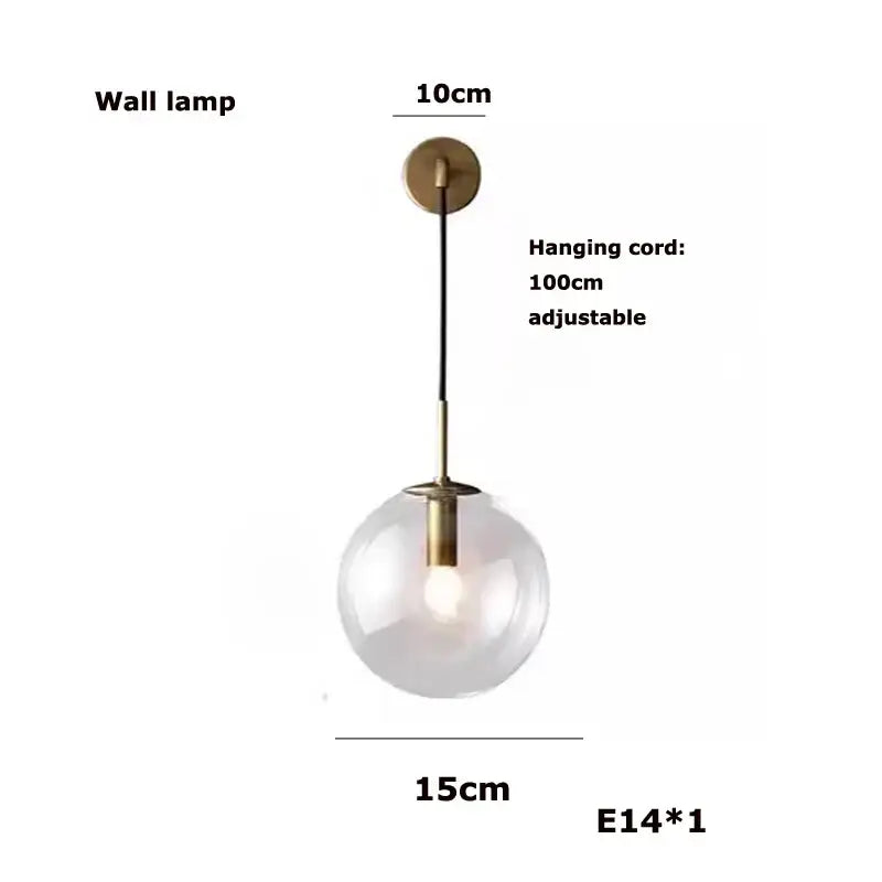 Modern led glass bubble chandelier dining room gold & chrome light