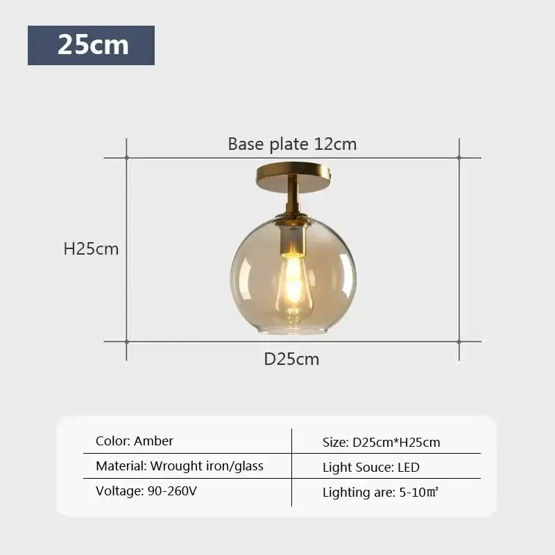 Modern amber glass ceiling light brass stem living room chandelier