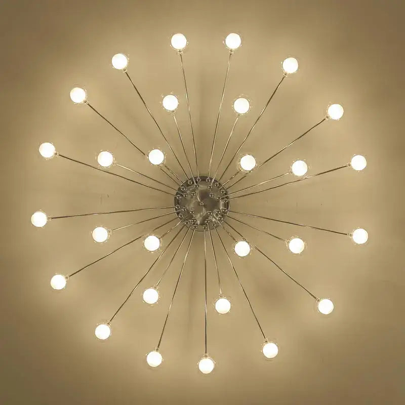 Modern chrome led glass chandelier living room starburst light