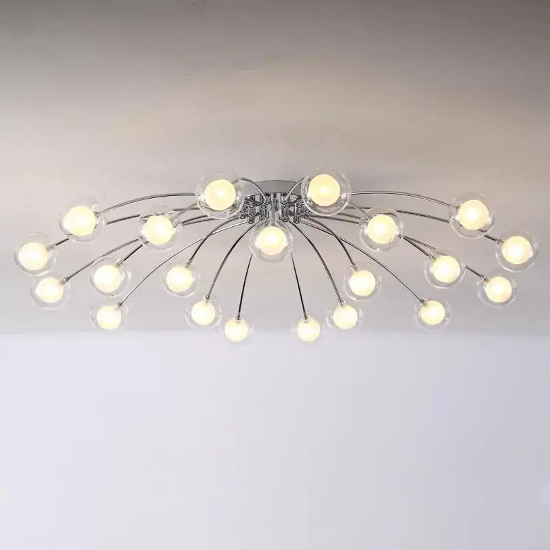 Modern chrome led glass chandelier living room starburst light