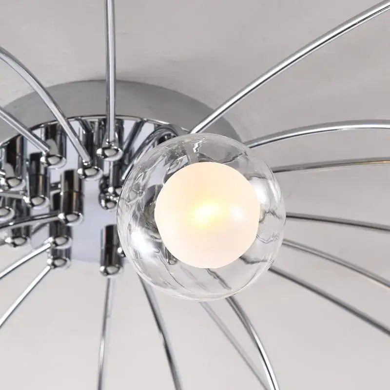 Modern chrome led glass chandelier living room starburst light