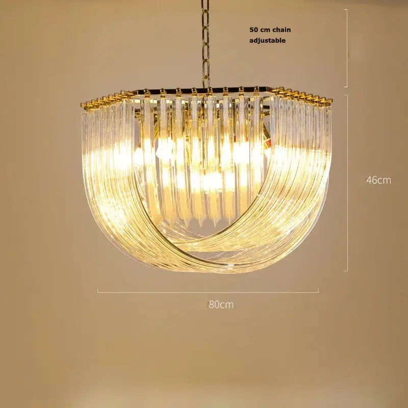 Modern gold led glass chandelier hanging lamps – dining room